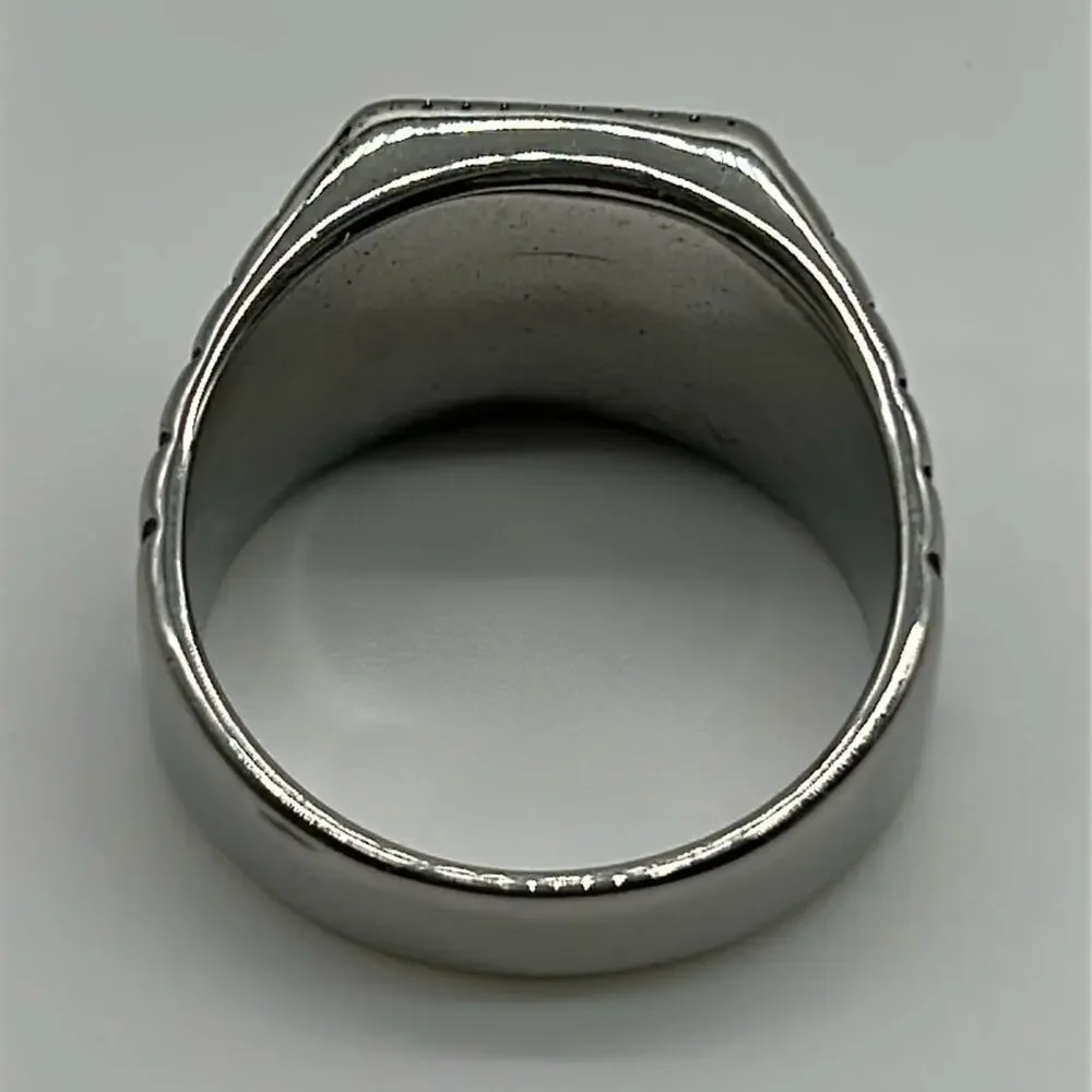 Black Stone Handmade Men’s Ring – Size 12.5 – Stainless Steel – NWT